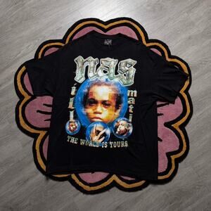 Dbruze Nas NY State of Mind Double Sided Graphic Rap T-shirt Size XL Black